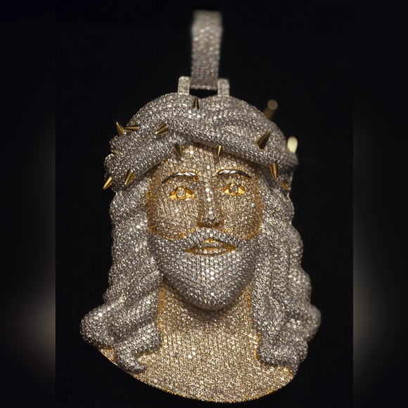 🔥3D Jesus Piece Pendant – Moissanite Flooded – 925 Sterling Silver – HEAVY 🔥
